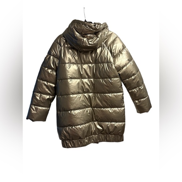 NWT YES-ZEE Gold Oversized Puffer Coat Italian Designer Size Medium - Picture 2 of 5